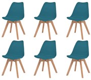 vidaXL Eetkamerstoelen 6 st kunstleer turquoise