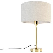 Tafellamp goud verstelbaar met kap lichtgrijs 35 cm - Parte Design E27 rond Binnenverlichting Lamp