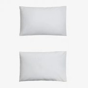 Pack Van 2 Kussenslopen Van 180-draads Perkal Katoen Lesia Wit & 50 X 75 Cm - Sklum