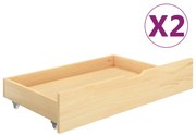 vidaXL Bedlades 2 st massief grenenhout