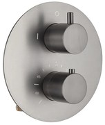 Saniclear Iron ronde inbouw kraan thermostatisch oud ijzer - gunmetal