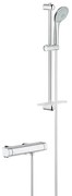 GROHE Grohtherm 2000 Doucheset - thermostatische douchekraan - met glijstangset - 60cm - ronde handdouche - 3 straalsoorten - gladde doucheslang - met zeepschaal - chroom 34195001