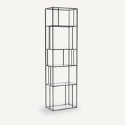 Boekenrek Parallel in staal en glas