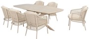 4 Seasons Outdoor Puccini tuinset latte met Prado tafel met keramisch blad 240 cm    beige weerbestendig