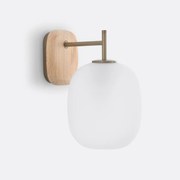 Wandlamp in eik en mat glas, Navida