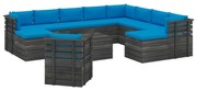 vidaXL 12-delige Loungeset pallet met kussens massief grenenhout