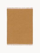 Handgeweven wollen vloerkleed Liv met franjes