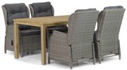 Tuinset 4 personen 160 cm Wicker Grijs Garden Collections Edingburgh/Weston