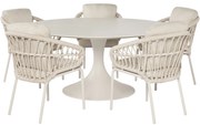 Suns Tosca Nova dining tuinset 170xH76,5 cm rond 6 delig camel sand latte