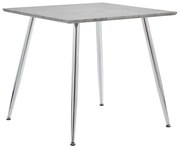 vidaXL Eettafel 80,5x80,5x73 cm MDF betonkleurig en zilverkleurig