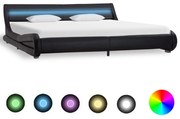 vidaXL Bedframe met LED kunstleer zwart 180x200 cm