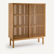 Buffetkast in eikenfineer en opengewerkt eik, Tinos