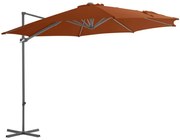 vidaXL Zweefparasol met stalen paal 300 cm terracottakleurig