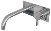 Brauer Chrome Edition Wastafelmengkraan inbouw - gebogen uitloop links - hendel middel dik - afdekplaat - model E 1 - chroom 5-CE-004-B1