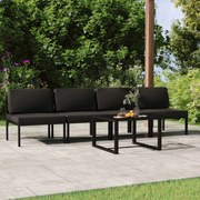 vidaXL 5-delige Loungeset met kussens aluminium antracietkleurig