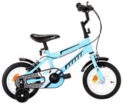 vidaXL Kinderfiets 12 inch zwart en blauw