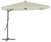 vidaXL Parasol met stalen paal 250x250 cm zandkleurig