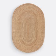 Ovalen vloerkleed in jute, Aftas