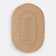 Ovalen vloerkleed in jute, Aftas