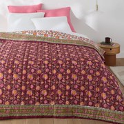 Gewatteerde katoenen sprei met blokprint, Manassi