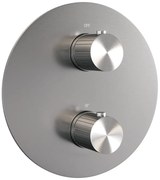 Brauer Stripe 3-weg inbouwthermostaat rond RVS geborsteld PVD