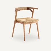 Tafelstoel van eiken en stro, Fermyo