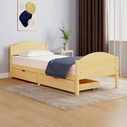 vidaXL Bedframe met 2 lades massief grenenhout 100x200 cm