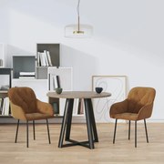 vidaXL Eetkamerstoelen 2 st fluweel bruin