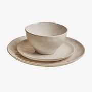 12-delige Servies Set Van Sibeta Steengoed Wit - Sklum