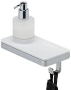 Geesa Frame Zeepdispenser met planchet en handdoekhaak Wit / Chroom 918816-02