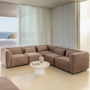 Fogler 5-delige Modulaire Hoekbank Corduroy Kameelbruin - Sklum