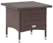 vidaXL Theetafel 50x50x47 cm poly rattan bruin