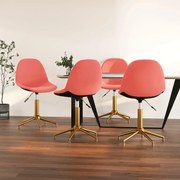 vidaXL Eetkamerstoelen draaibaar 4 st fluweel roze