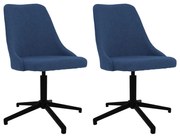 vidaXL Eetkamerstoelen draaibaar 2 st stof blauw