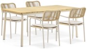 Tuinset 4 personen 180 cm Aluminium/Rope Taupe Coco Penya/Milou