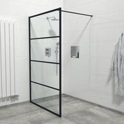 Marenza Bellini Inloopdouche - 120x200cm - helder glas - frame lines buitenzijde - anti kalk - mat zwart Lines -120