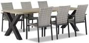 Tuinset 6 personen 240 cm Wicker Grijs Lifestyle Garden Furniture Upton/Cardiff