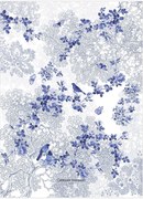 Gewassen linnen keukendoeken volière, 4-delig