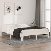 vidaXL Bedframe massief hout wit 150x200 cm 5FT King Size