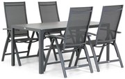 Tuinset 4 personen 160 cm Aluminium/textileen Grijs Presto Donato/Varano