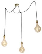 Hanglamp goud 3-lichts incl. LED goud dimbaar - Cava Luxe Modern Minimalistisch rond Binnenverlichting Lamp