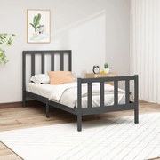 vidaXL Bedframe massief grenenhout grijs 90x200 cm