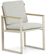 Tuinstoel Aluminium/Teak Taupe-naturel-bruin Lifestyle Garden Furniture Faro