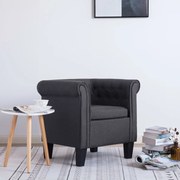 vidaXL Fauteuil met kussen stof donkergrijs