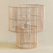 Felicia Rotan En Metalen Tafellamp Natuurlijk - Sklum