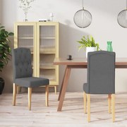 vidaXL Eetkamerstoelen 2 st stof donkergrijs