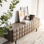 Eleonora Felix Tv-meubel Mangohout Met Vierkantjes 162 Cm - 162x41.5x54cm.