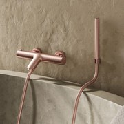 Saniclear Copper thermostatische badkraan met handdouche geborsteld koper