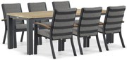 Tuinset 6 personen 230 cm Aluminium Grijs Osmen Midura/Veneto