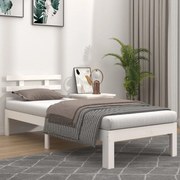 vidaXL Bedframe massief hout wit 90x190 cm 3FT Single